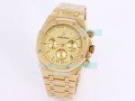 Copy AP Royal Oak Chronograph Frosted Gold Dial Watch Yellow Gold 41MM